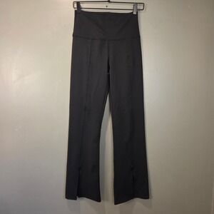 Zobha Women's High Waist Straight Leg Split Hem Yoga Pant Size M Black Active